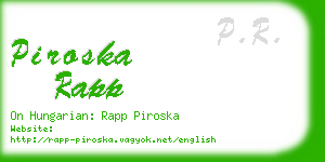 piroska rapp business card